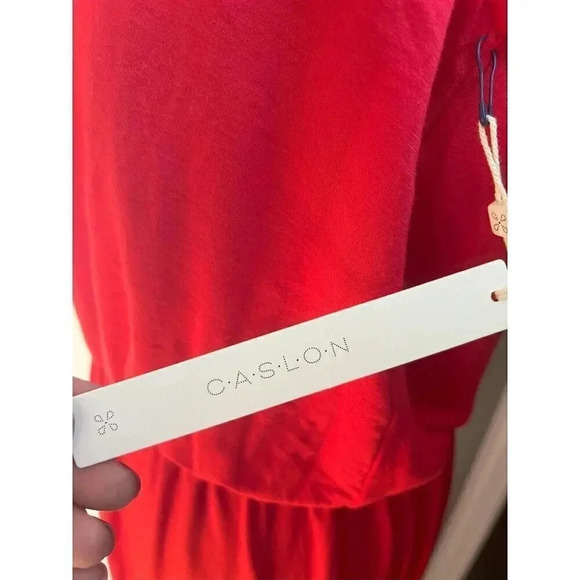 CASLON SLEEVELESS RED MAXI DRESS SIDE SLIT SIZE M NWT - Picture 3 of 5